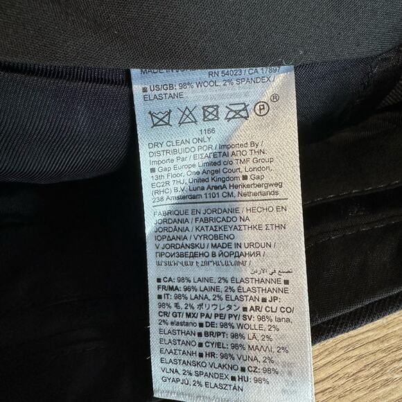 Banana Republic Siena Straight Italian Wool Blend Pant Black 10 Petite - Picture 8 of 12